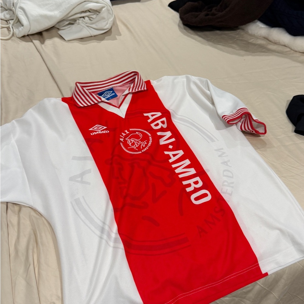 Red and White Ajax Soccer Jersey XL